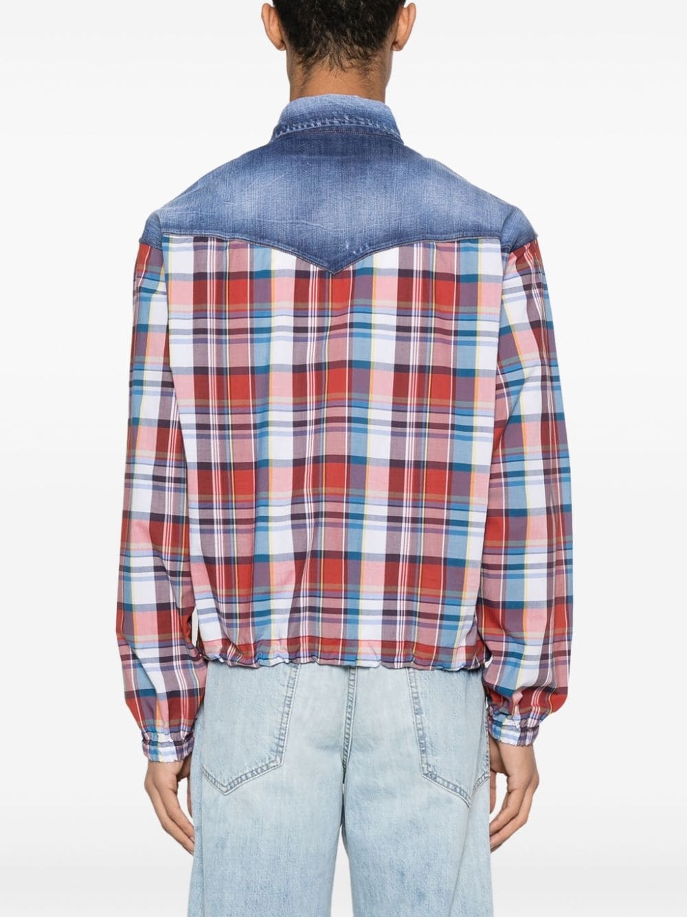 panelled cotton shirt - 4