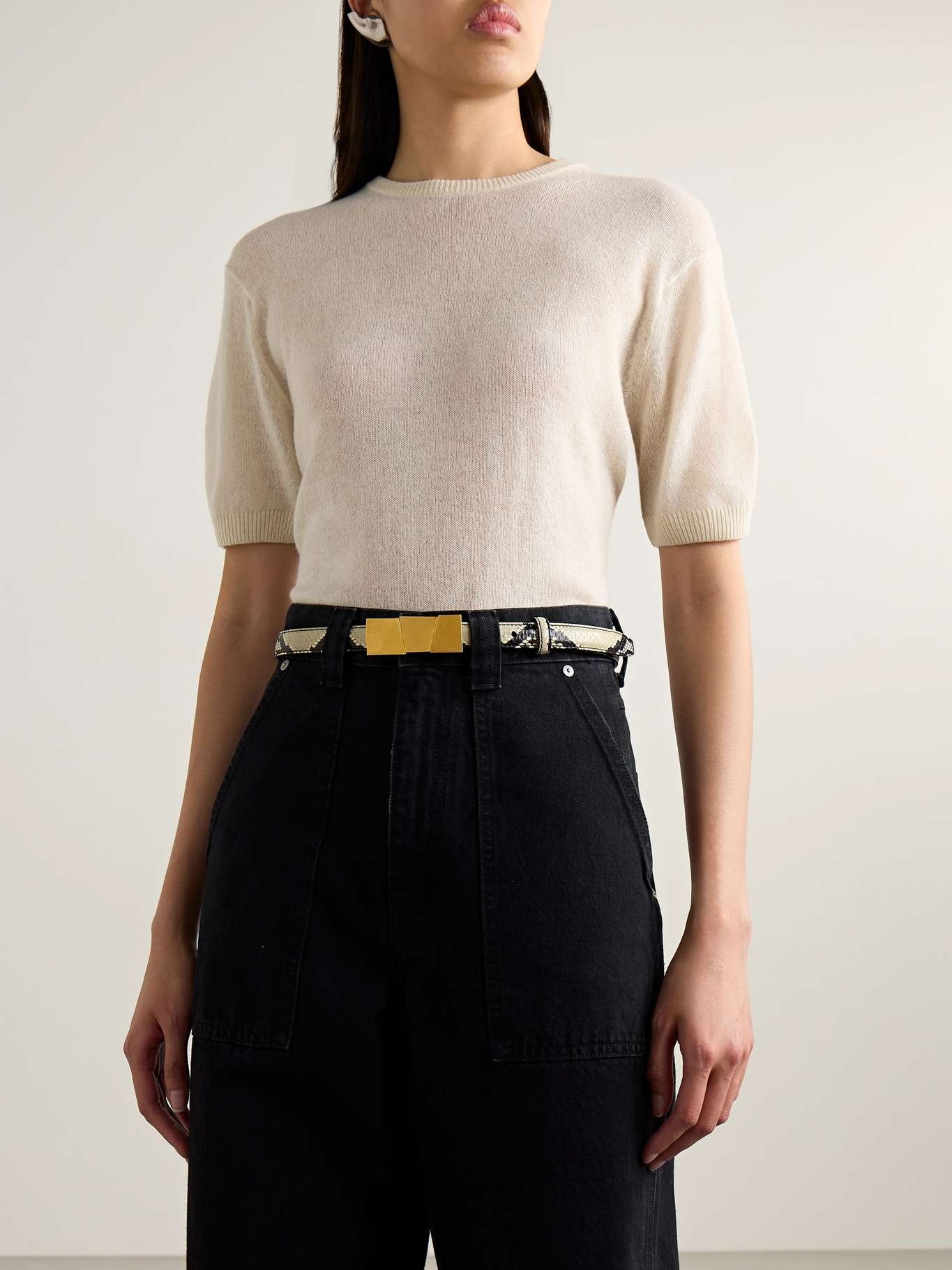 KHAITE Axel snake-effect leather belt | REVERSIBLE