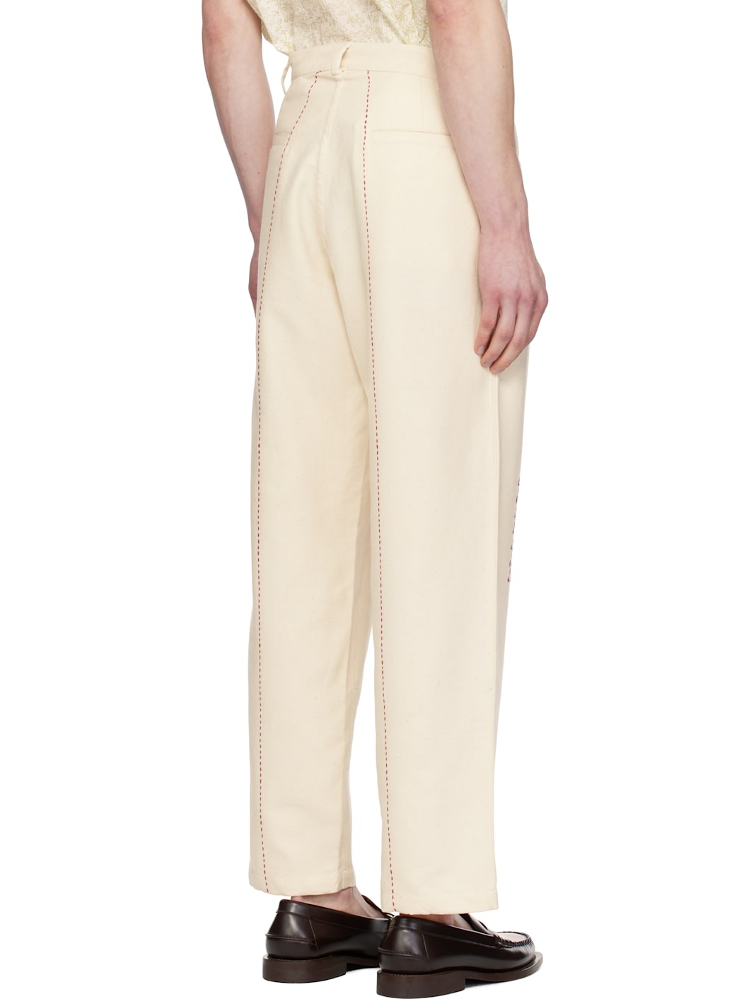 Off-White Embroidered Wide Leg Trousers - 3