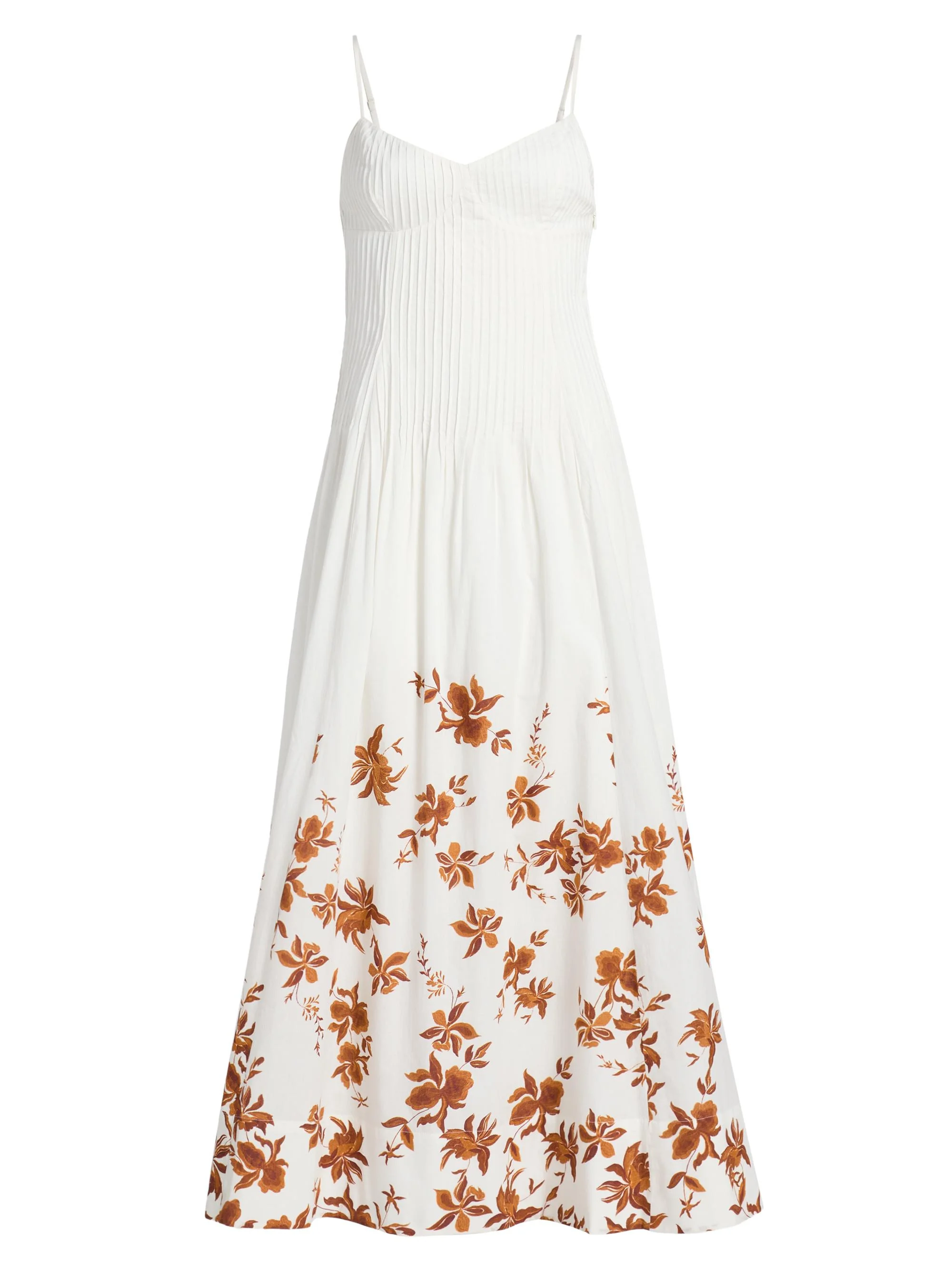 Women's Floral Cotton Maxi Dress - Ivory - 1