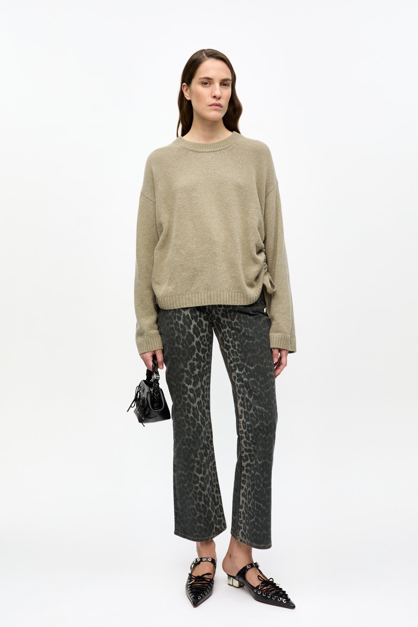 BROWN FUTURE WOOL MIX OVERSIZED SWEATER - 3