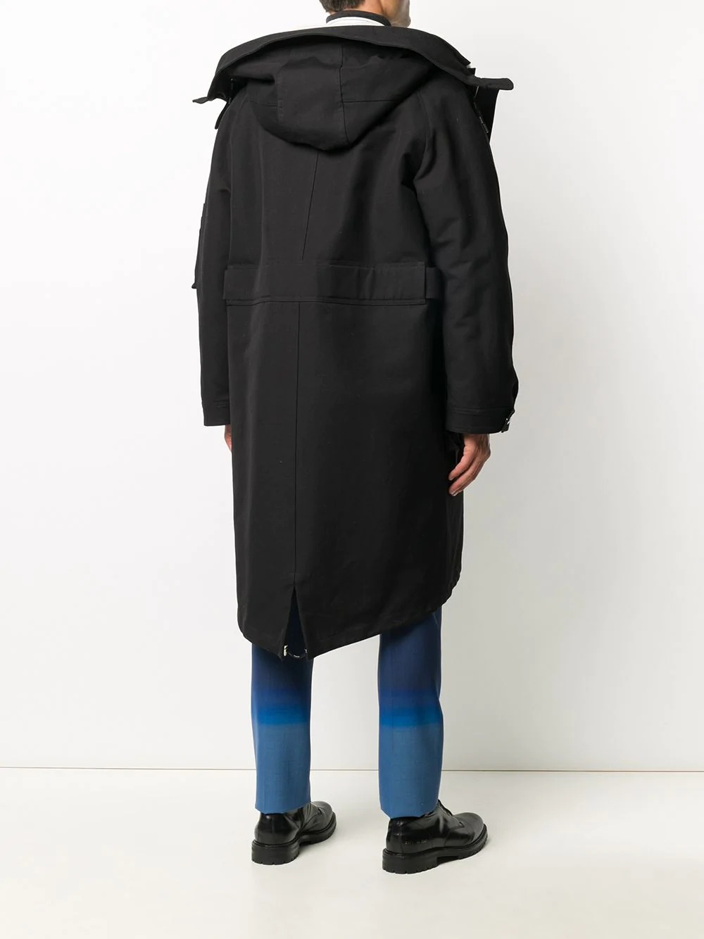 drawstring-hood shearling coat - 4