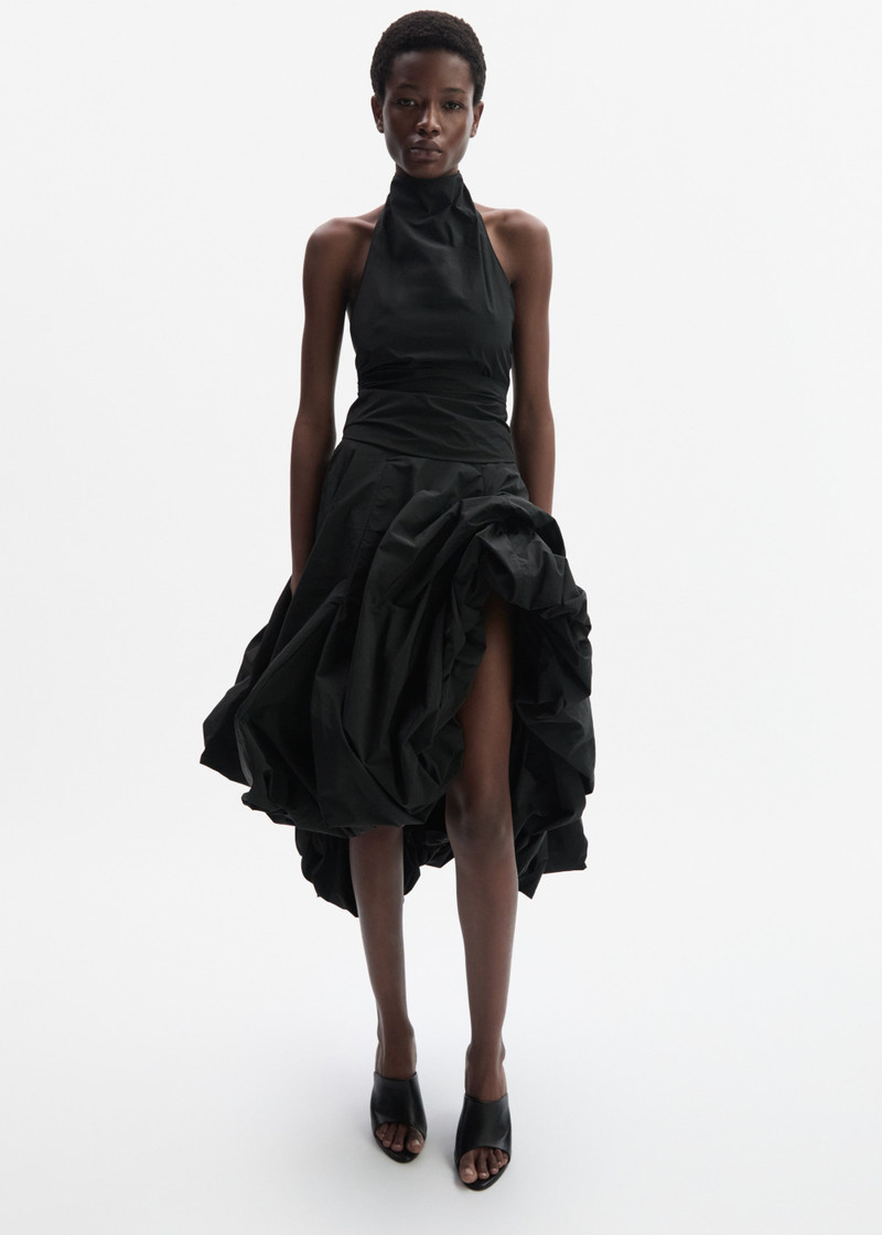 MAGDA BUTRYM High-neck dress with adjustable skirt in black outlook