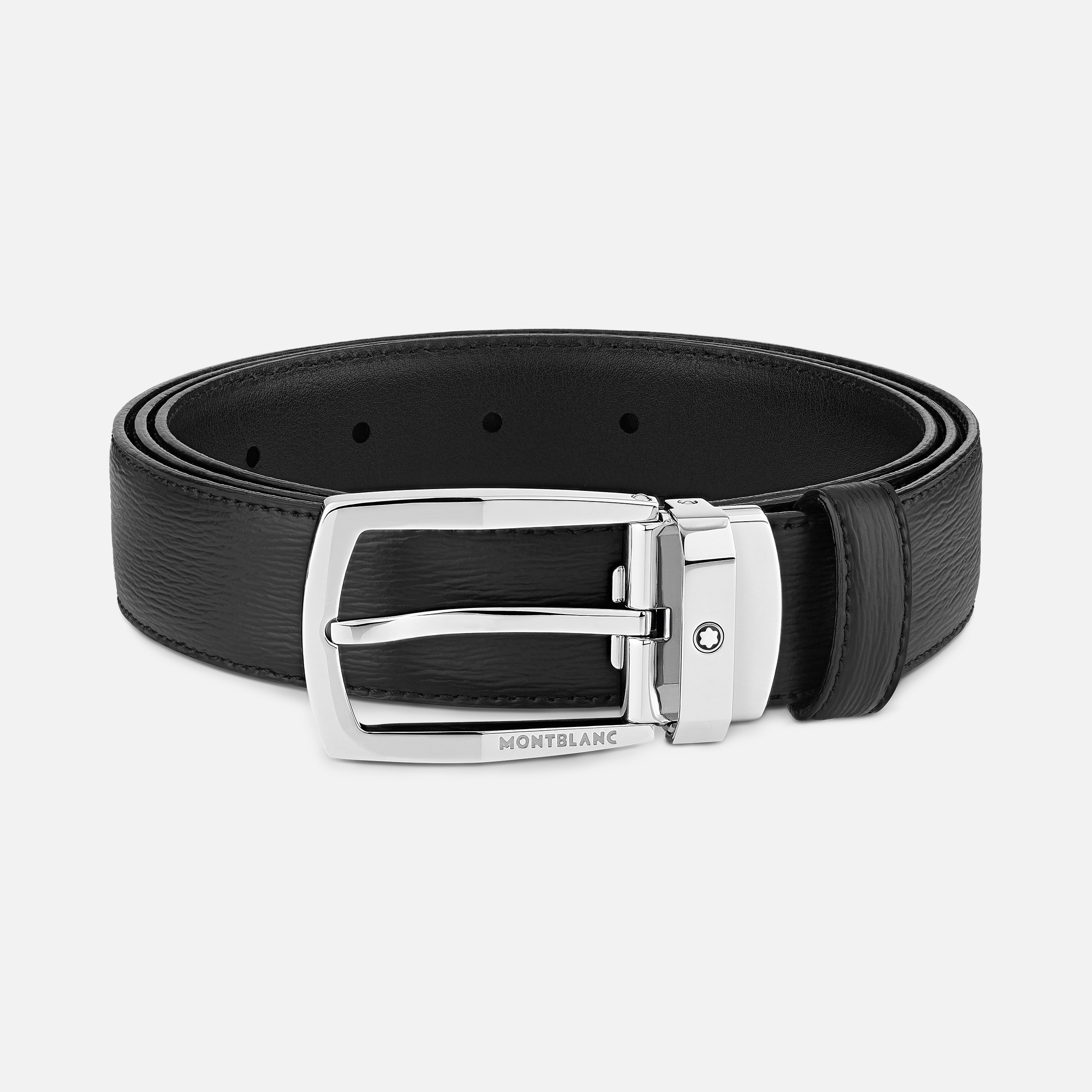 Black 30 mm leather belt - 1