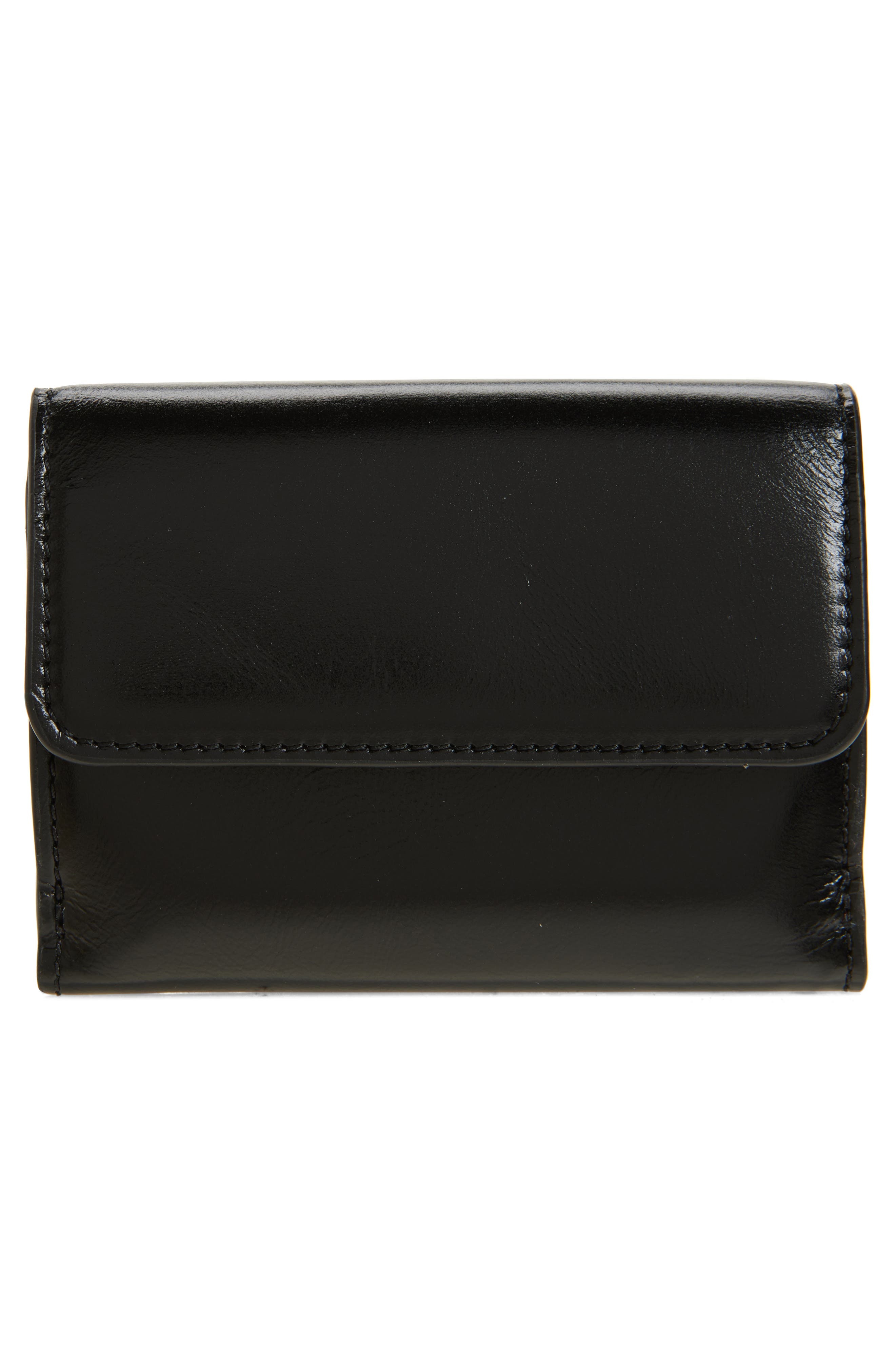Mini Chloé Iconic Shiny Leather Trifold Wallet in 001 Black at Nordstrom - 3