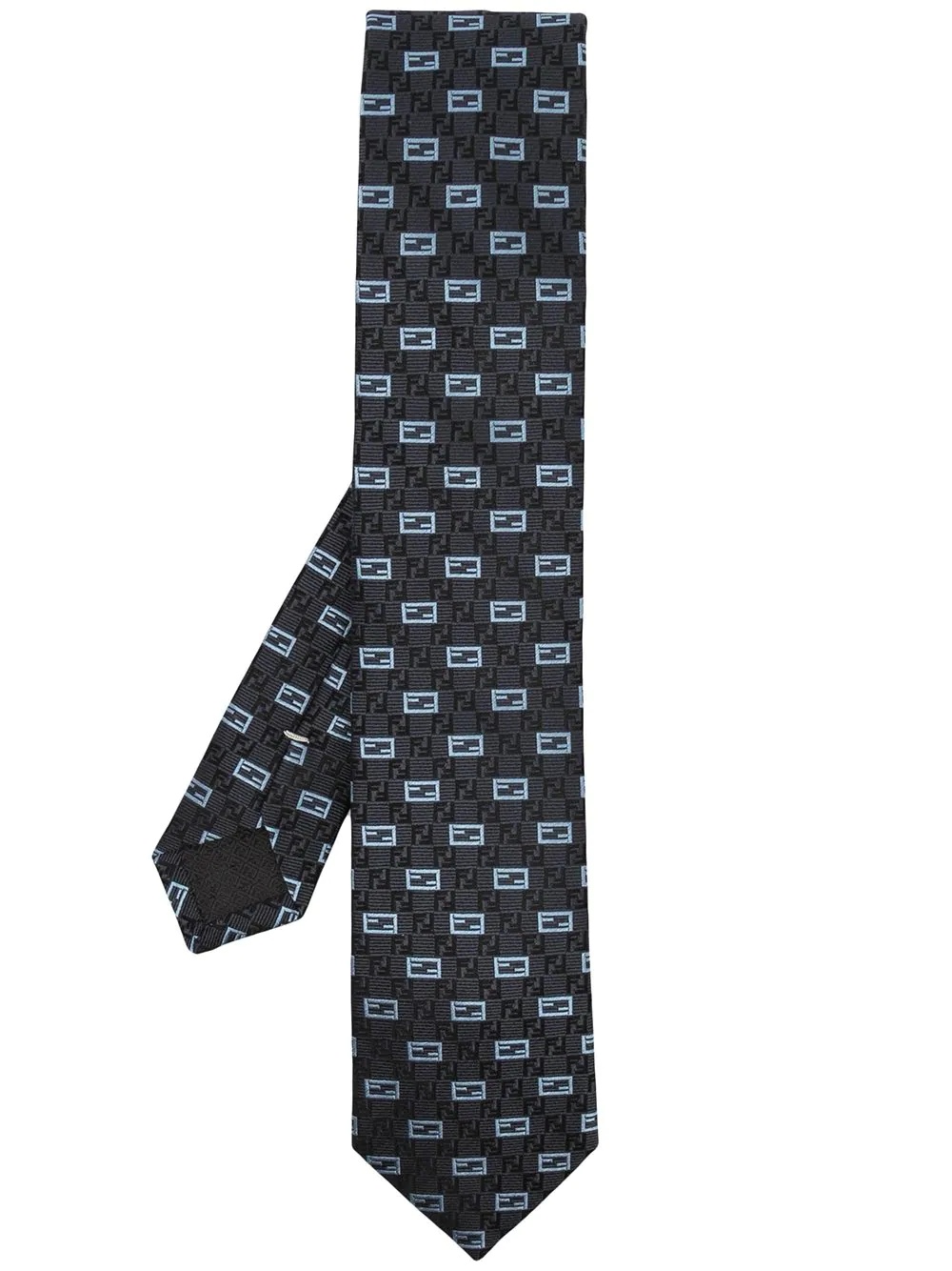 monogram silk tie - 1