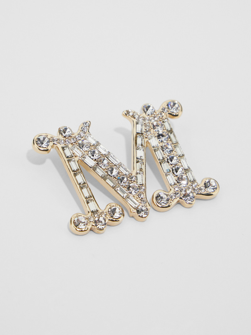 Max Mara BATH2 Crystal-adorned Monogram brooch outlook