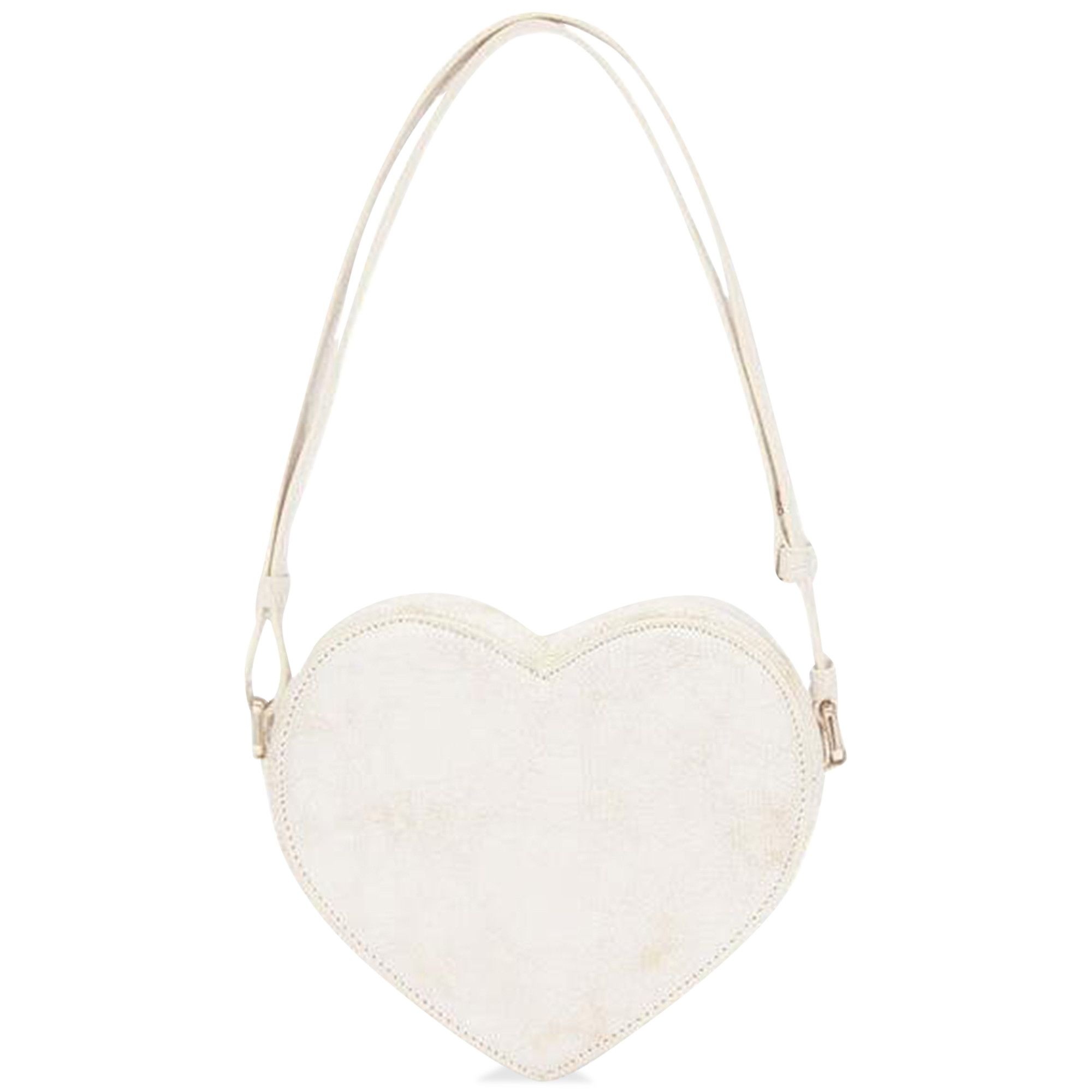 Ambush Heart Leather Shoulder Bag 'White' - 2