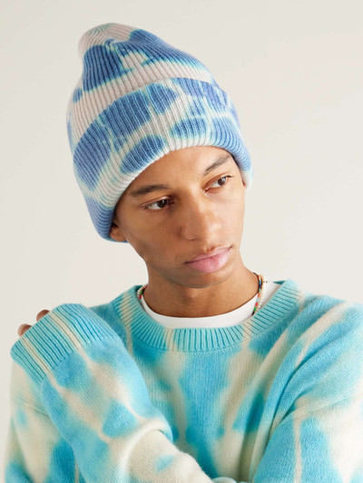 The Elder Statesman Tie-Dyed Ribbed Cashmere Beanie outlook