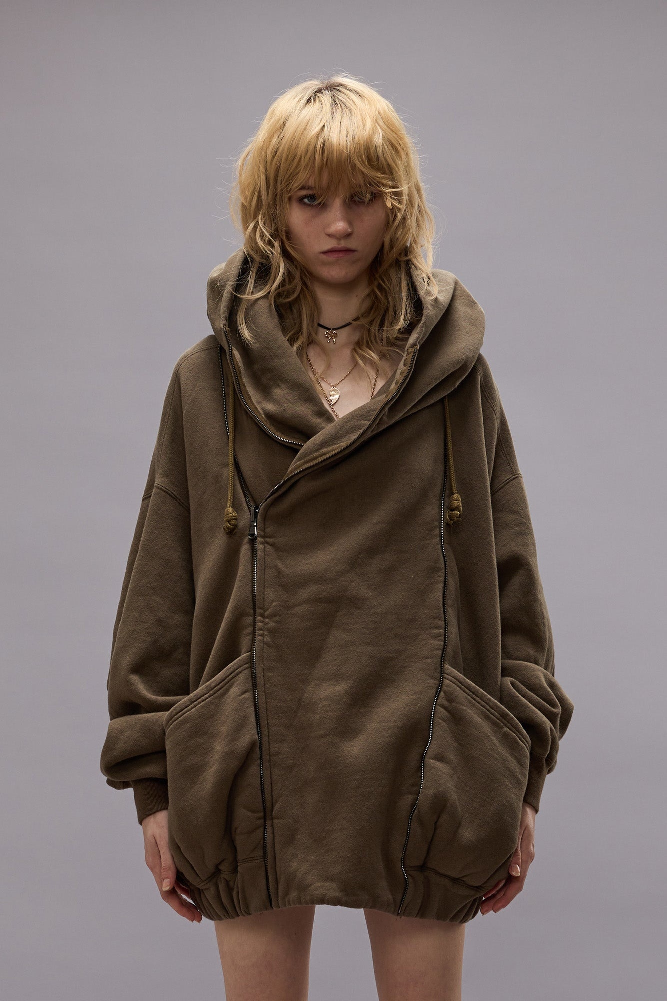 LILLIAN OVERSIZED SWEAT PARKA - OLIVE FLEECE - R13 - 3