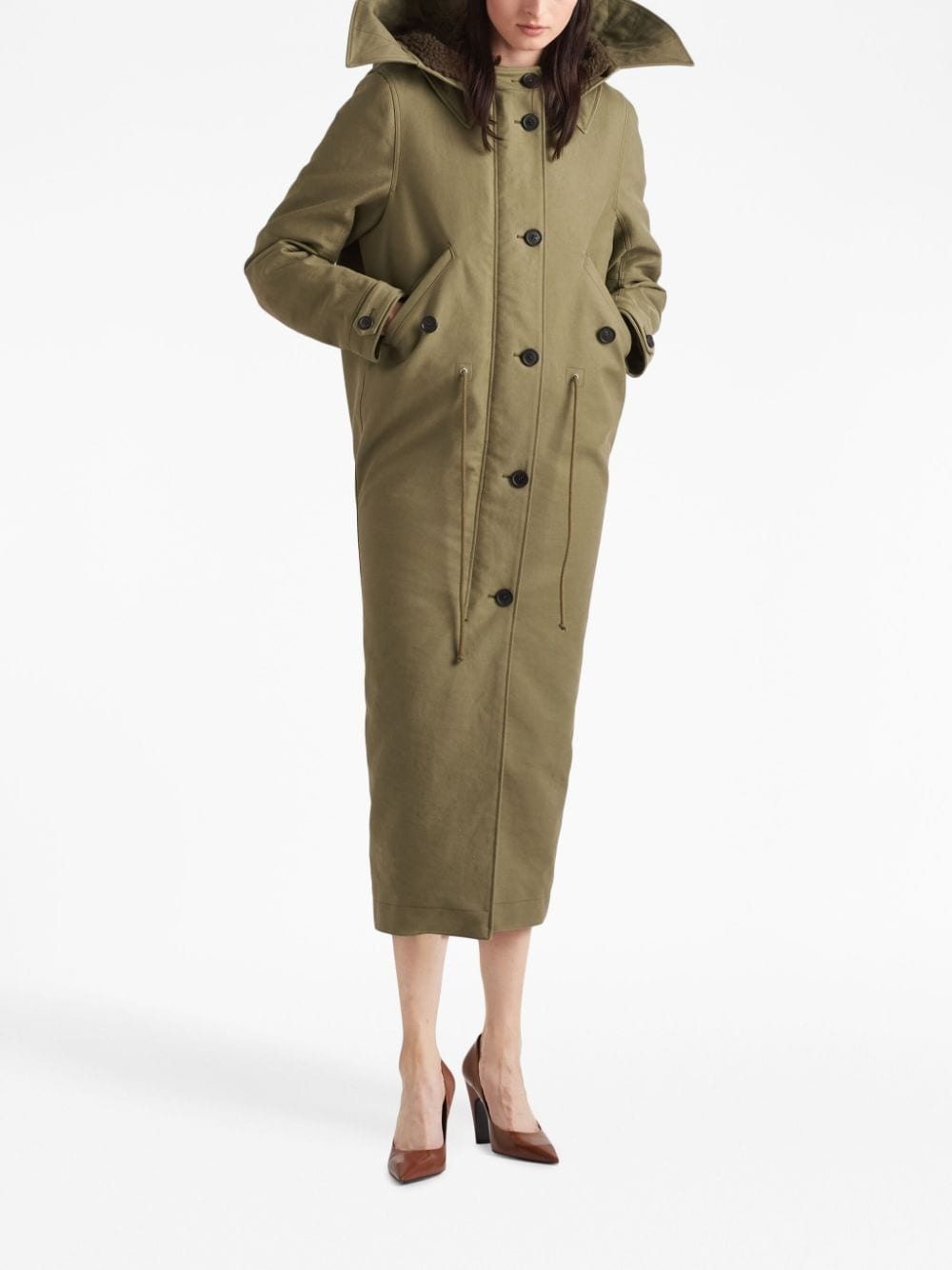 single-breasted long coat - 2
