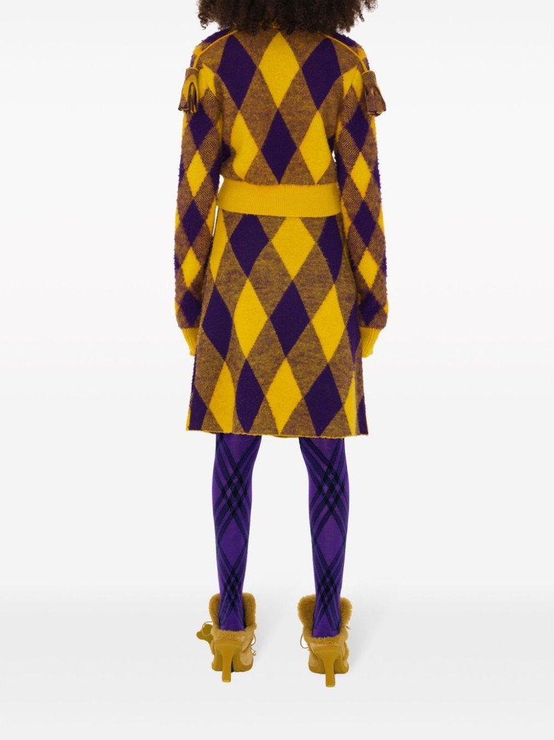 Argyle check-pattern knitted skirt 4