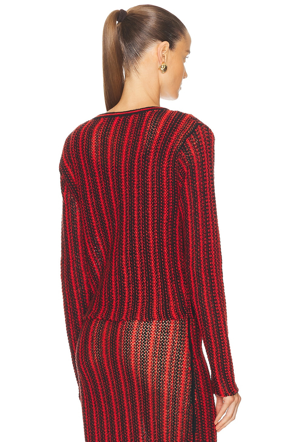 Stripe Floral Open Cardigan - 3