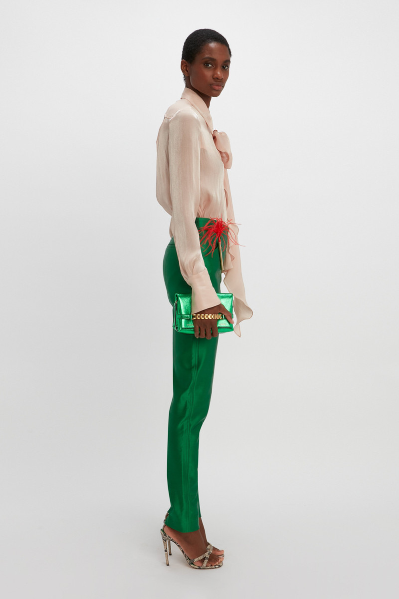 Tie Neck Blouse in Ballet Pink 3