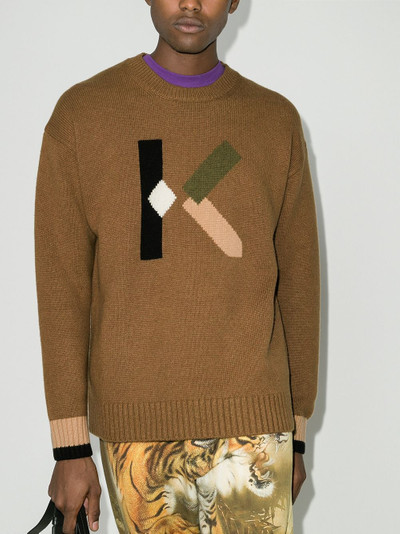 KENZO logo intarsia-knit jumper outlook