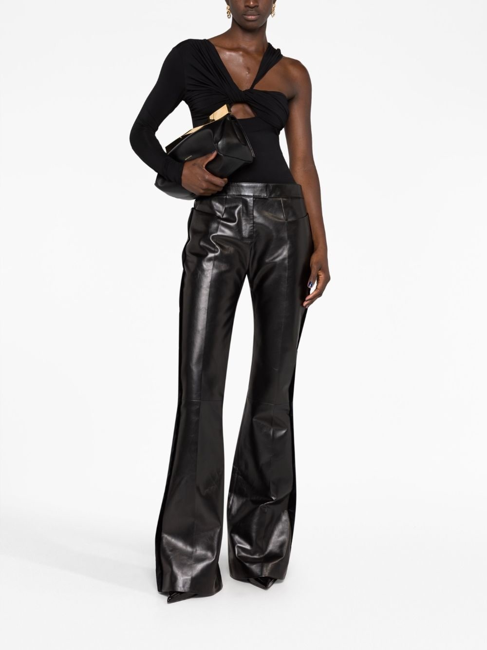 flared leather trousers - 2