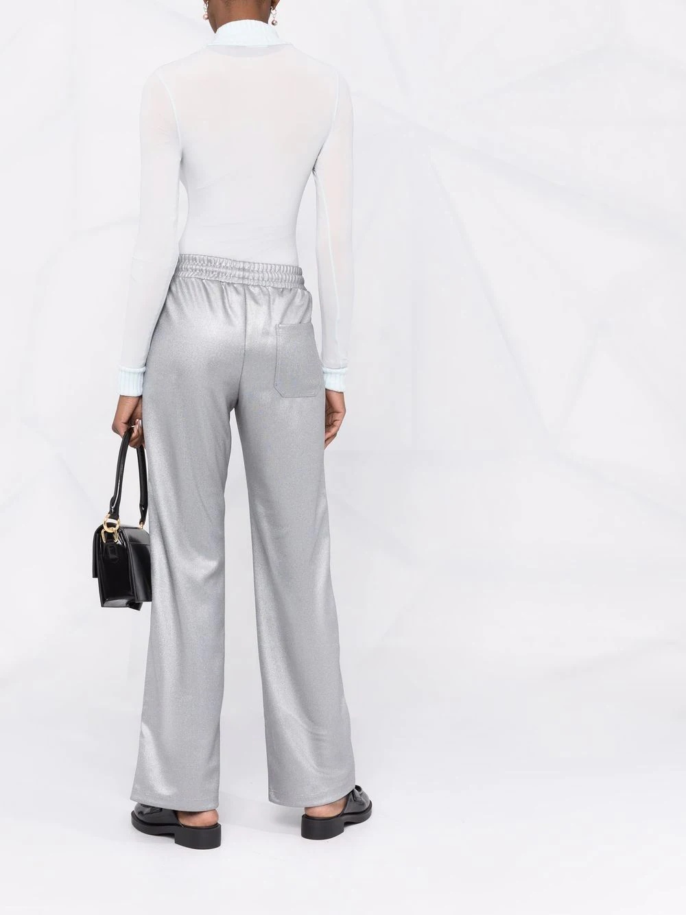 logo-tape straight-leg trousers - 4