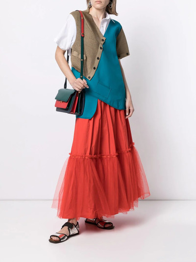 Kolor drawstring flared maxi skirt outlook