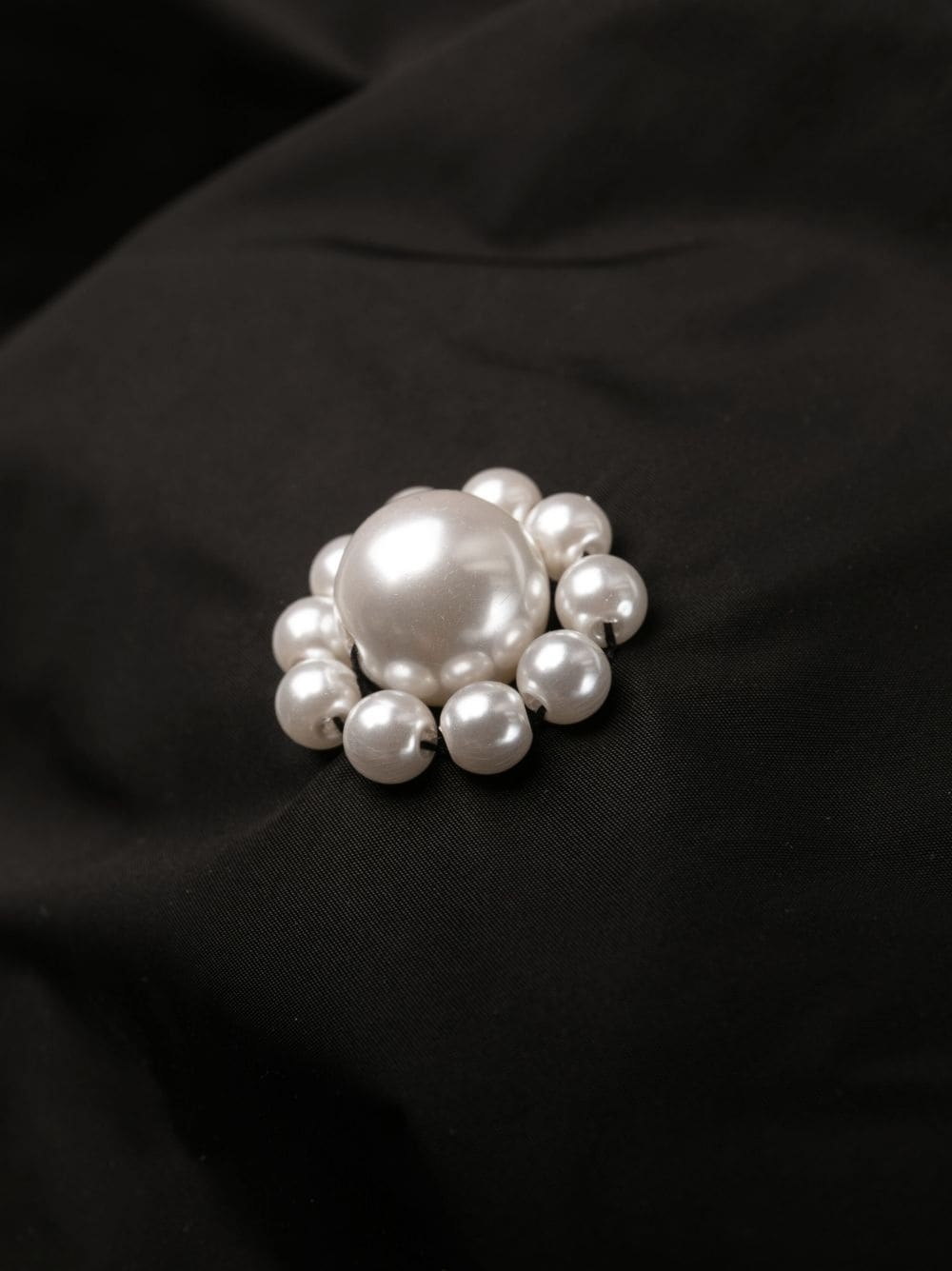 faux pearl-trimmed scarf - 3