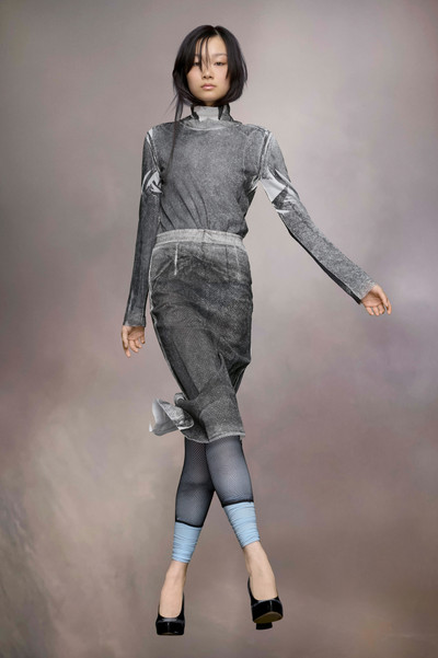 Maison Margiela Serigraphic silk crepe skirt outlook