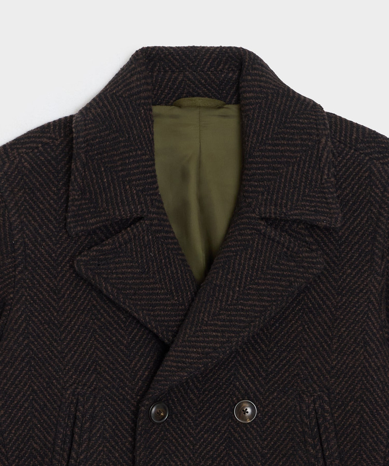 Italian Wool Herringbone Peacoat 6