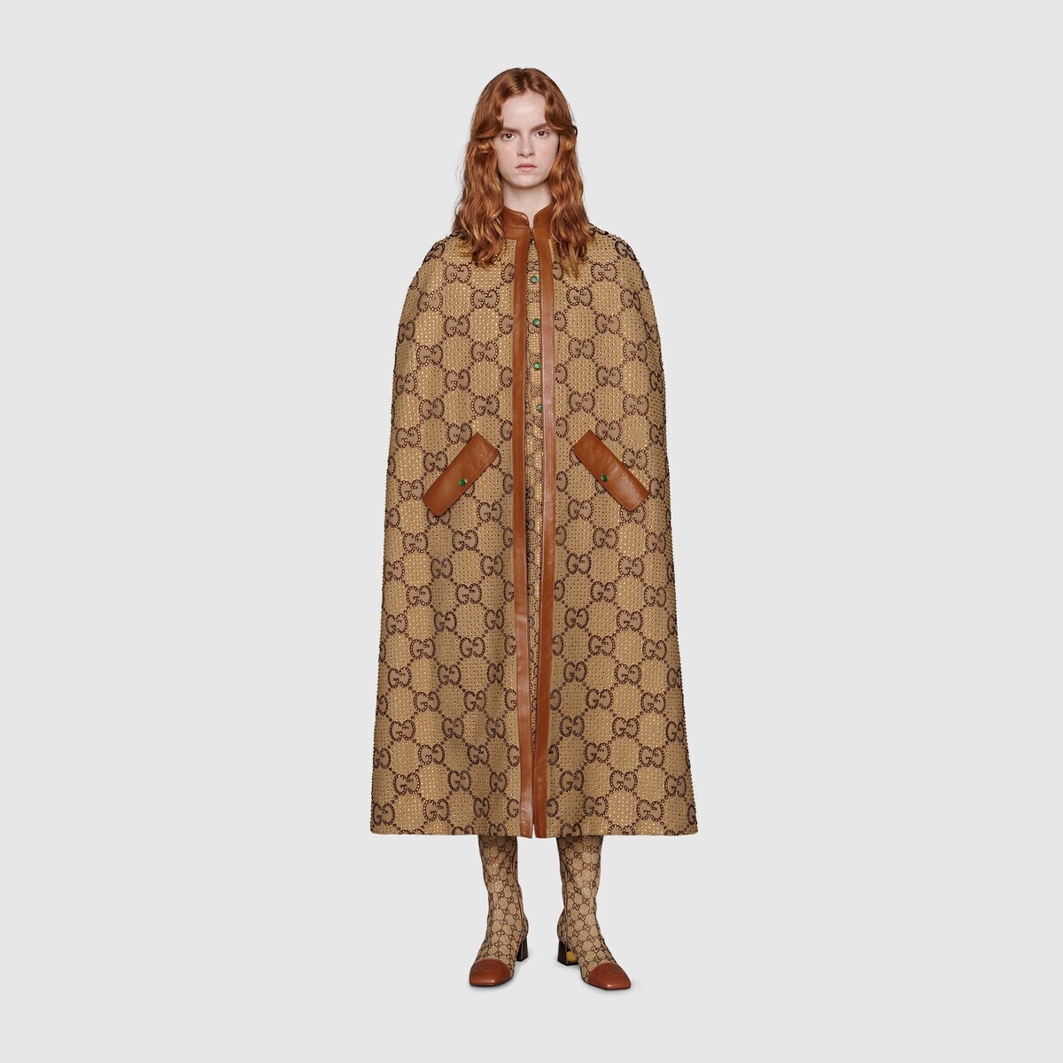 Crystal jumbo GG cape coat - 3