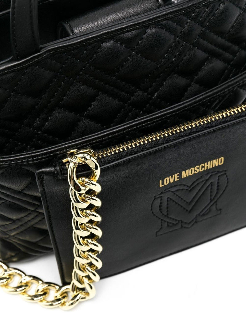 logo-lettering quilted tote bag 3