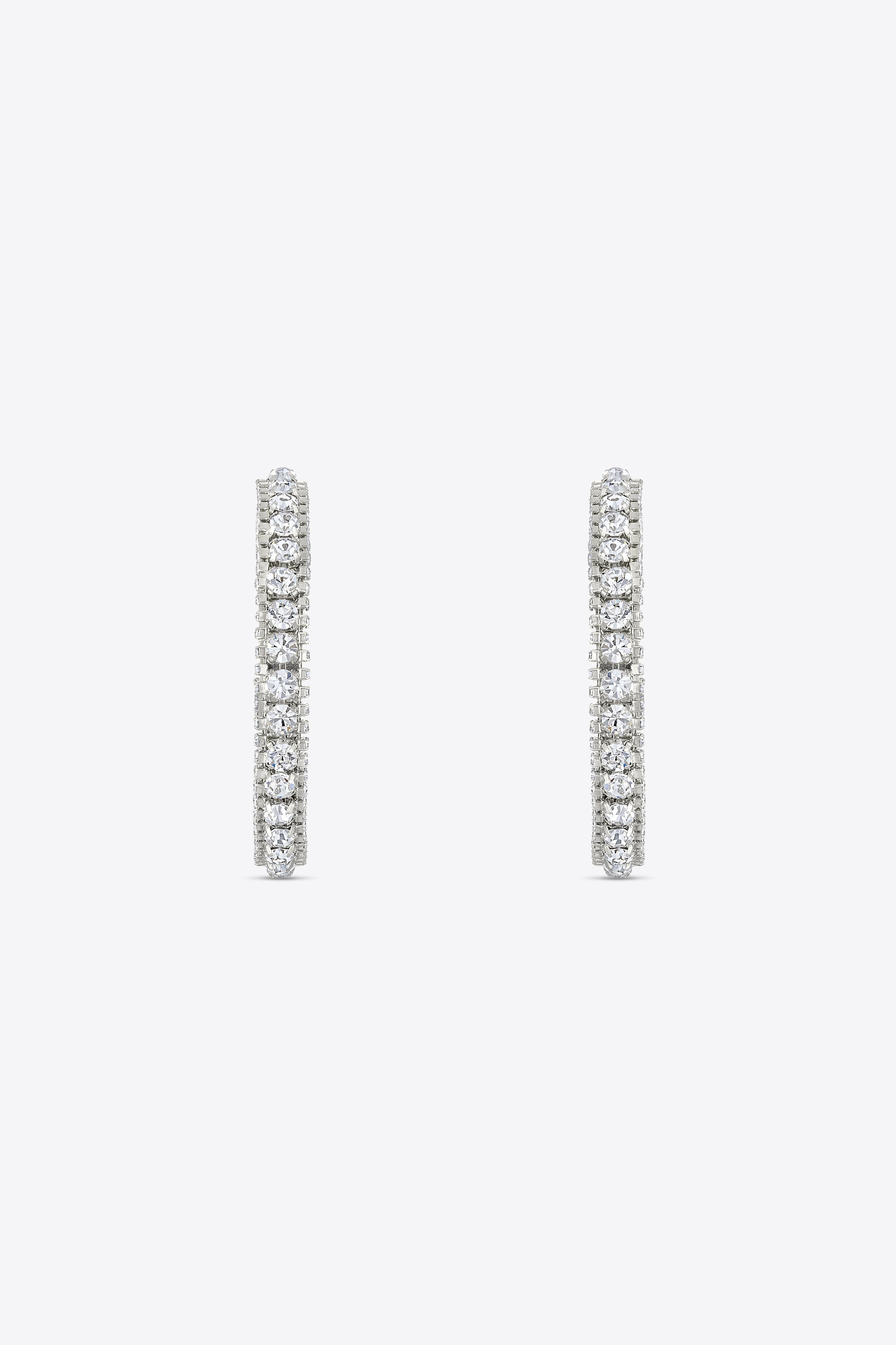 LARGE CRYSTAL HOOP EARRINGS - 2