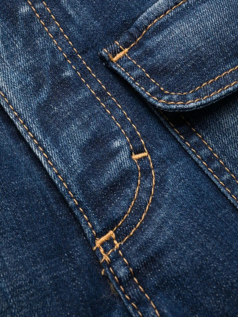 multi-pocket high-waisted jeans 7