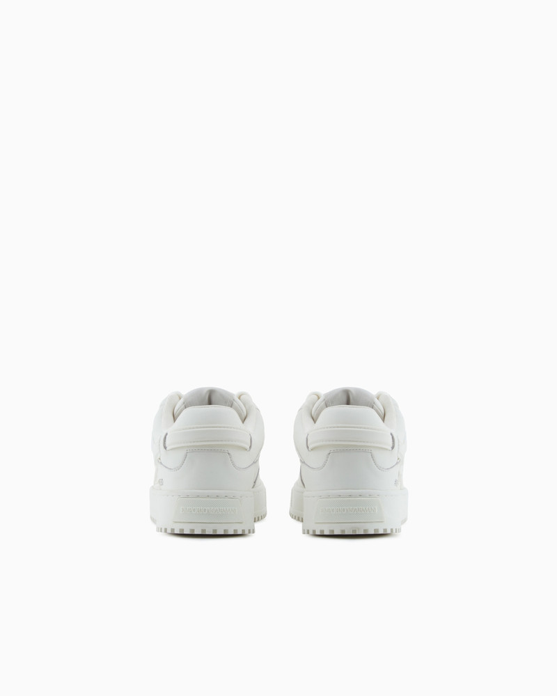 EMPORIO ARMANI LEATHER SNEAKERS WITH OVERSIZED EA PATCH outlook