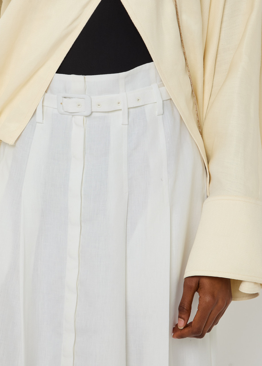 Gabriela Hearst Dugald Pleated Linen Maxi Skirt - 5