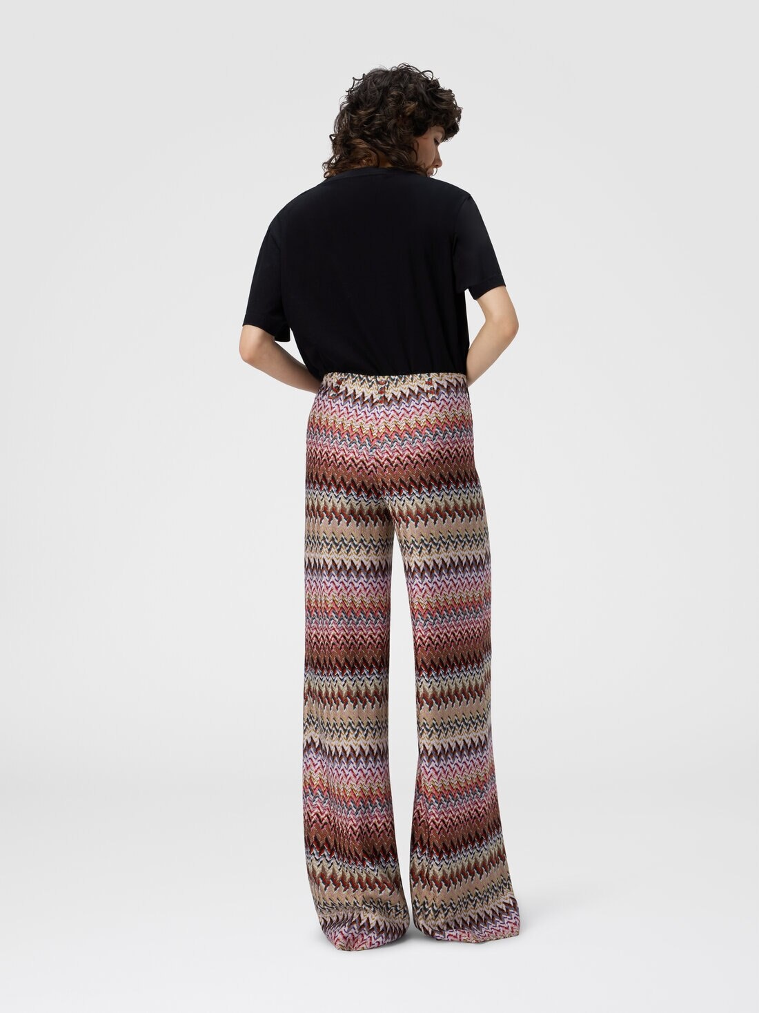 Flare Pants with Zigzag Pattern - 3