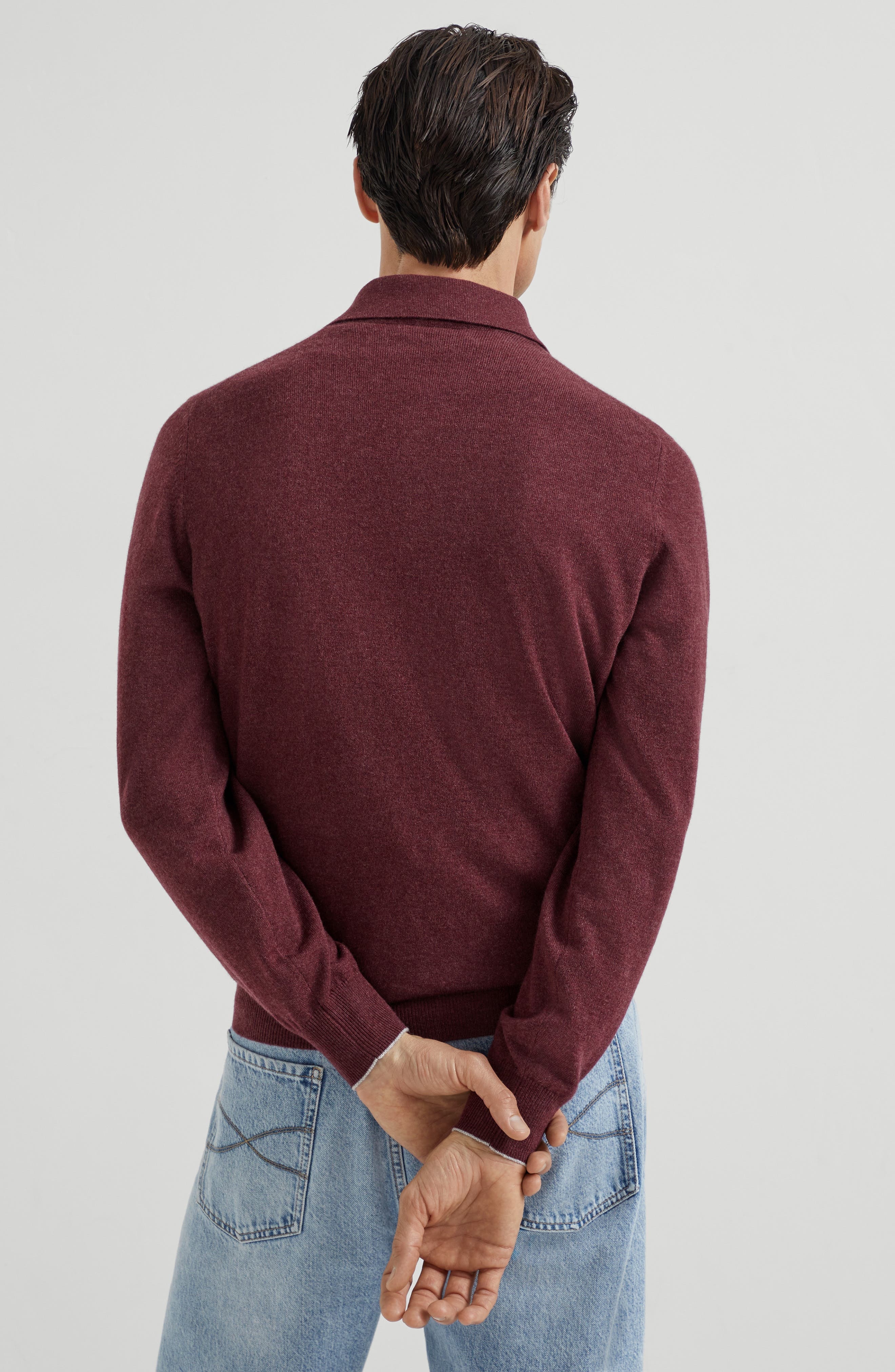 Brunello Cucinelli Polo-style sweater in Amaranth at Nordstrom - 3