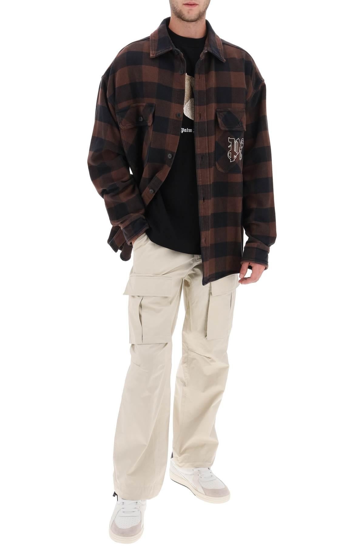 PALM ANGELS FLANNEL OVERSHIRT WITH CHECK MOTIF - 2