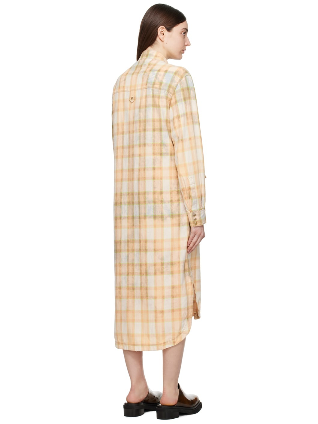 Orange Check Midi Dress - 3