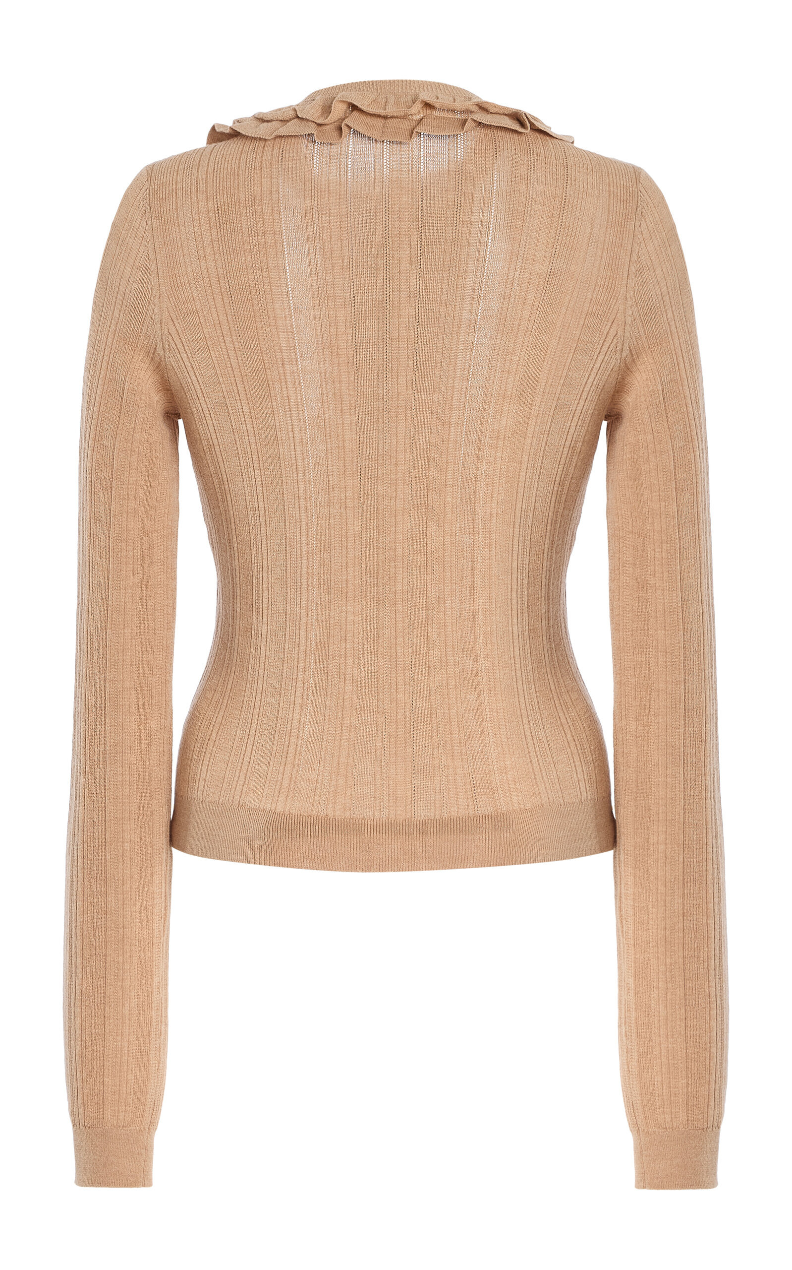 Maryel Embroidered Wool Cardigan tan - 6