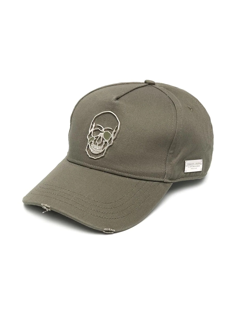 skull-plaque baseball cap - 1