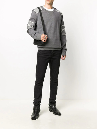 Balmain distressed-effect sweatshirt outlook