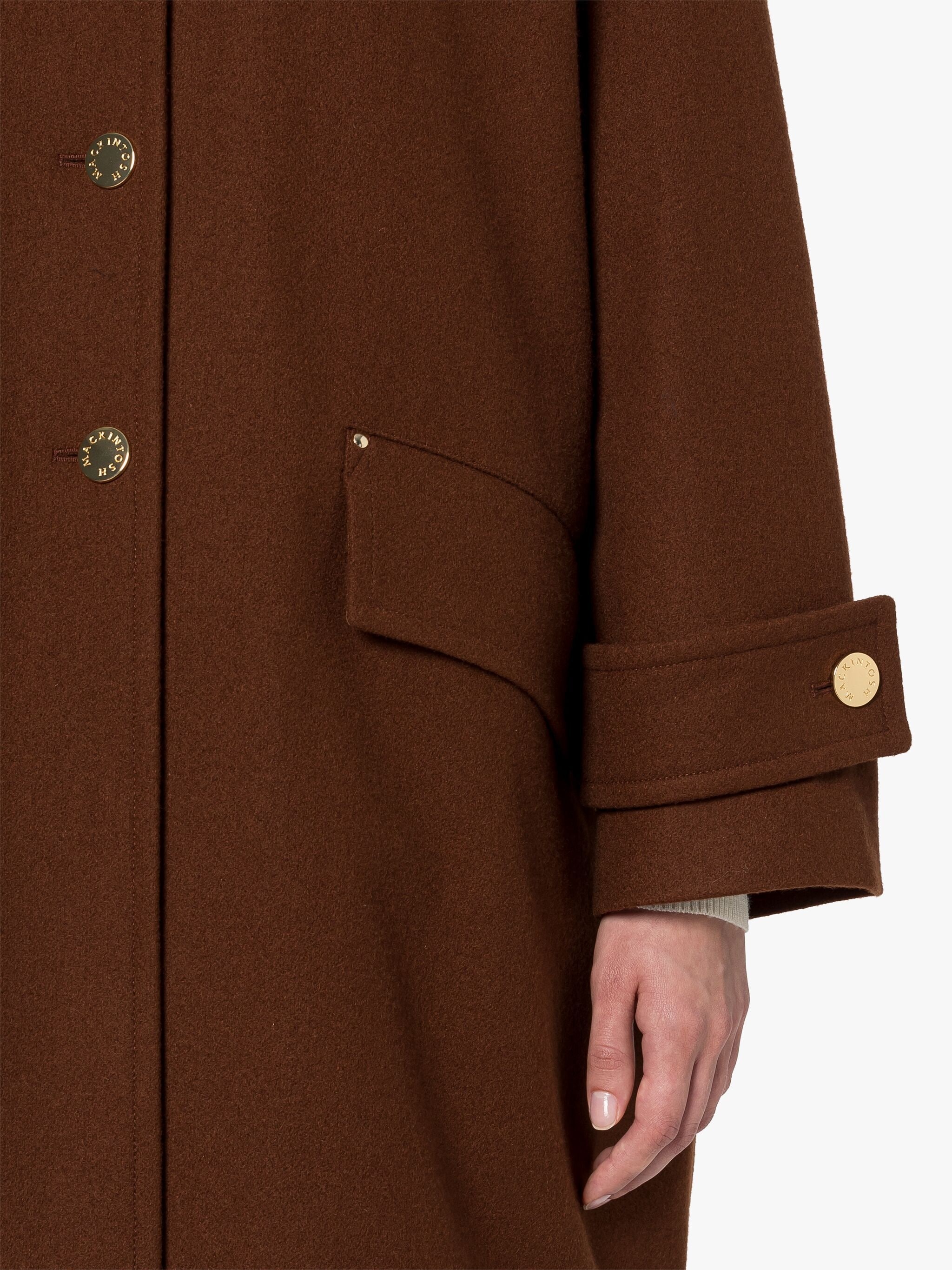 HUMBIE BROWN WOOL OVERCOAT - 6