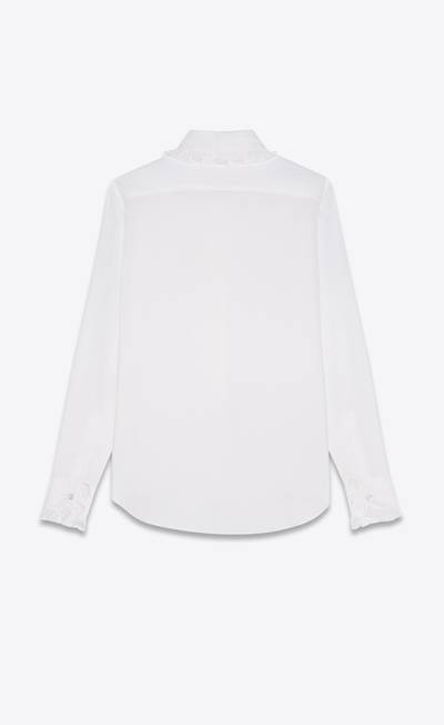 SAINT LAURENT frilled shirt in striped cotton voile outlook