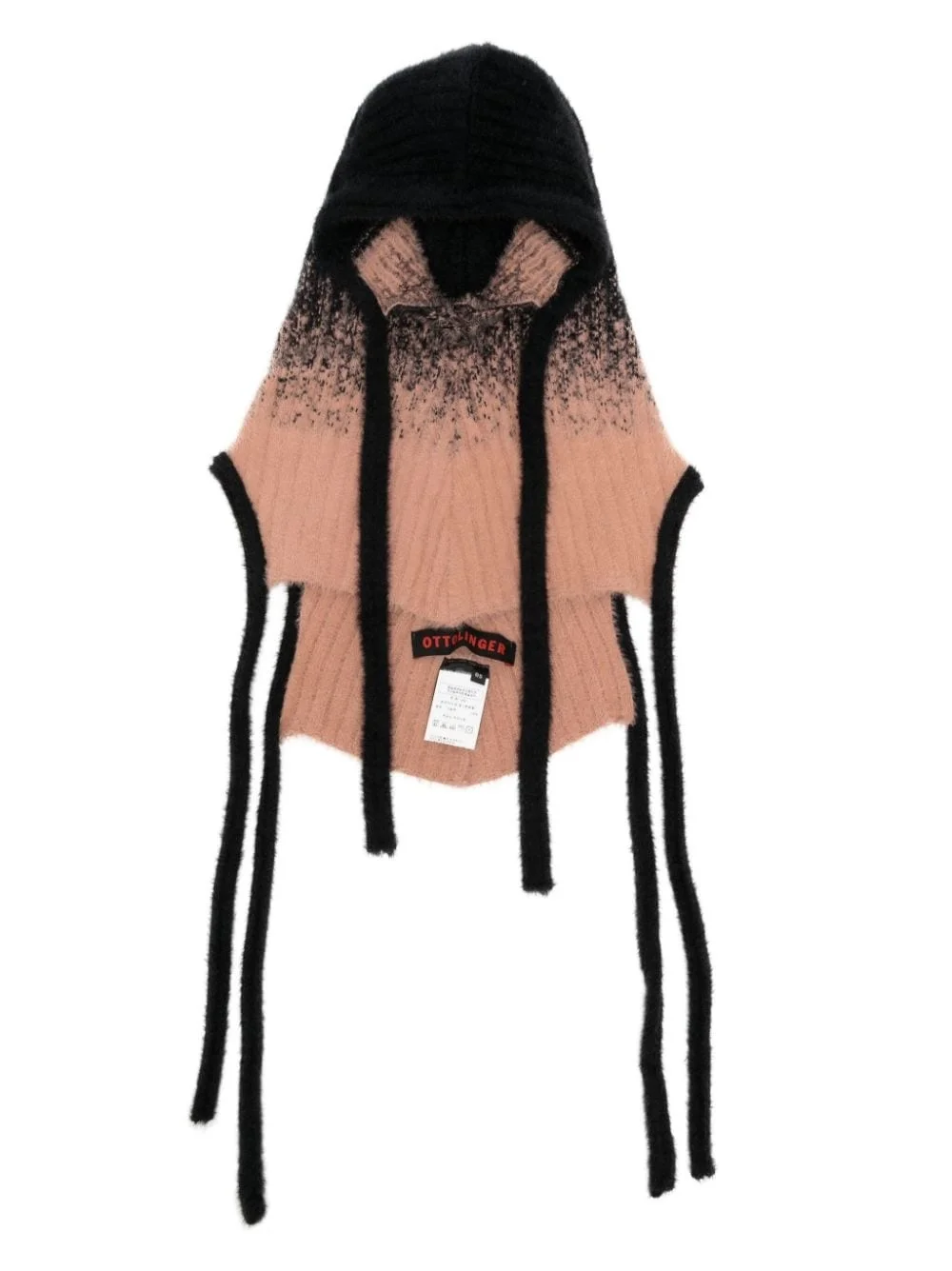 self-tie ribbed-knit balaclava - 1