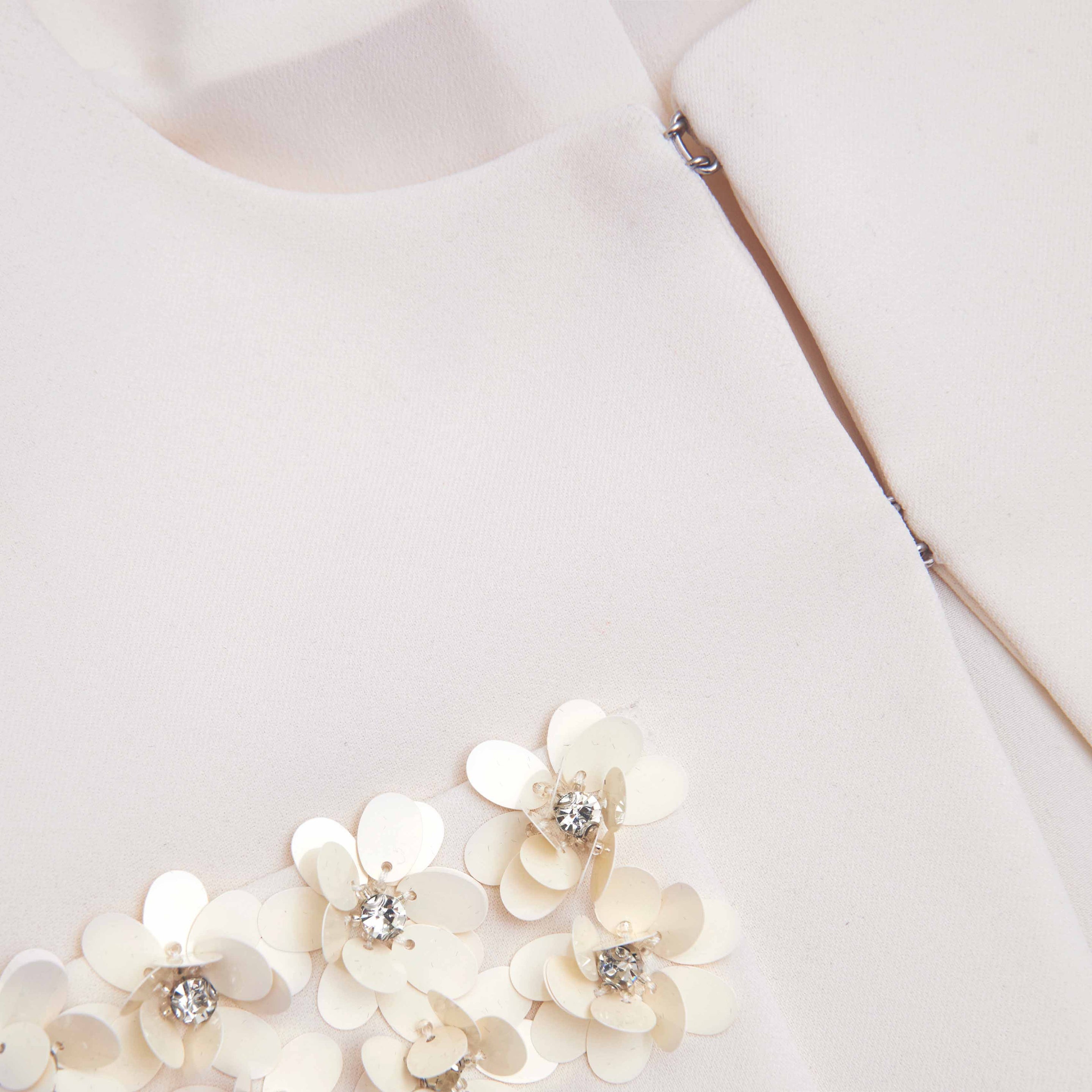 Cream Crepe 3D Sequin Jacket - 5
