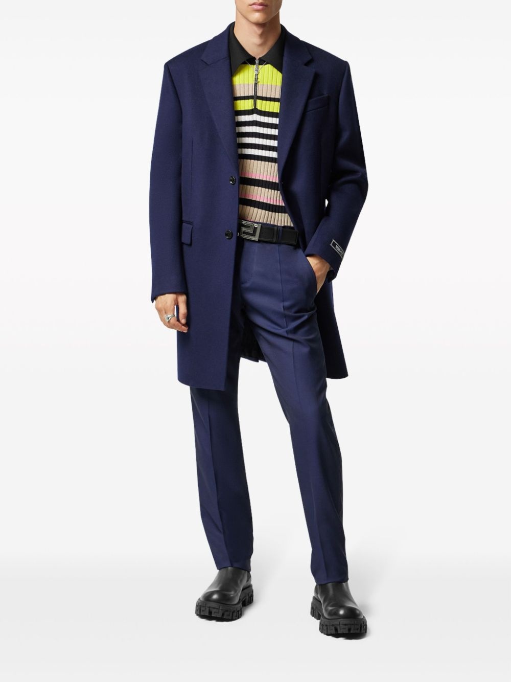 pressed-crease tapered-leg trousers - 2