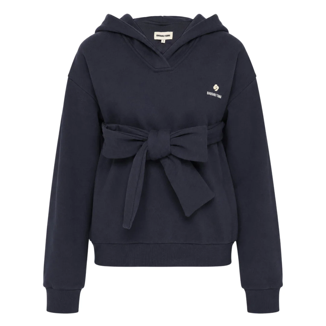Tie Front Bow Hoodie - 1