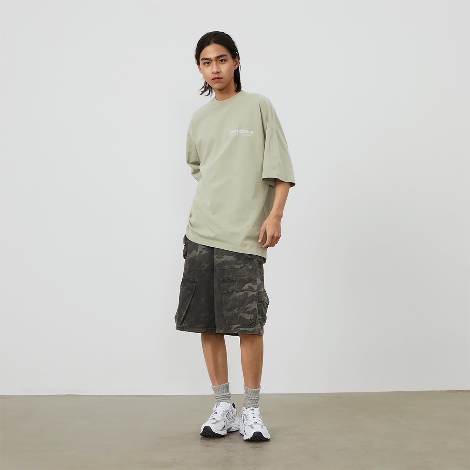 New Balance Wordmark Logo T-Shirt 'Khaki Green' AMT42301-OVN - 5
