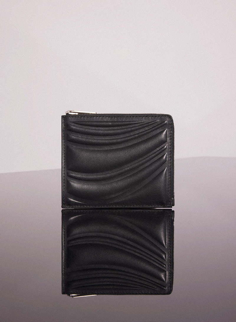 black embossed spiral wallet 1