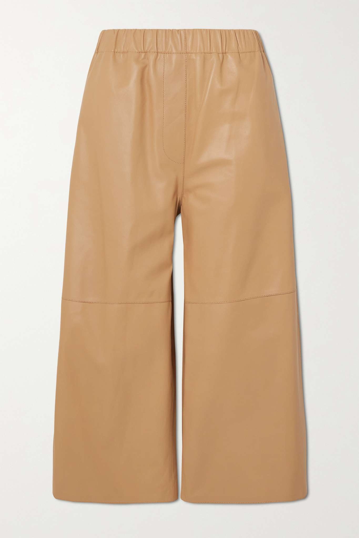 Cropped leather wide-leg pants - 1