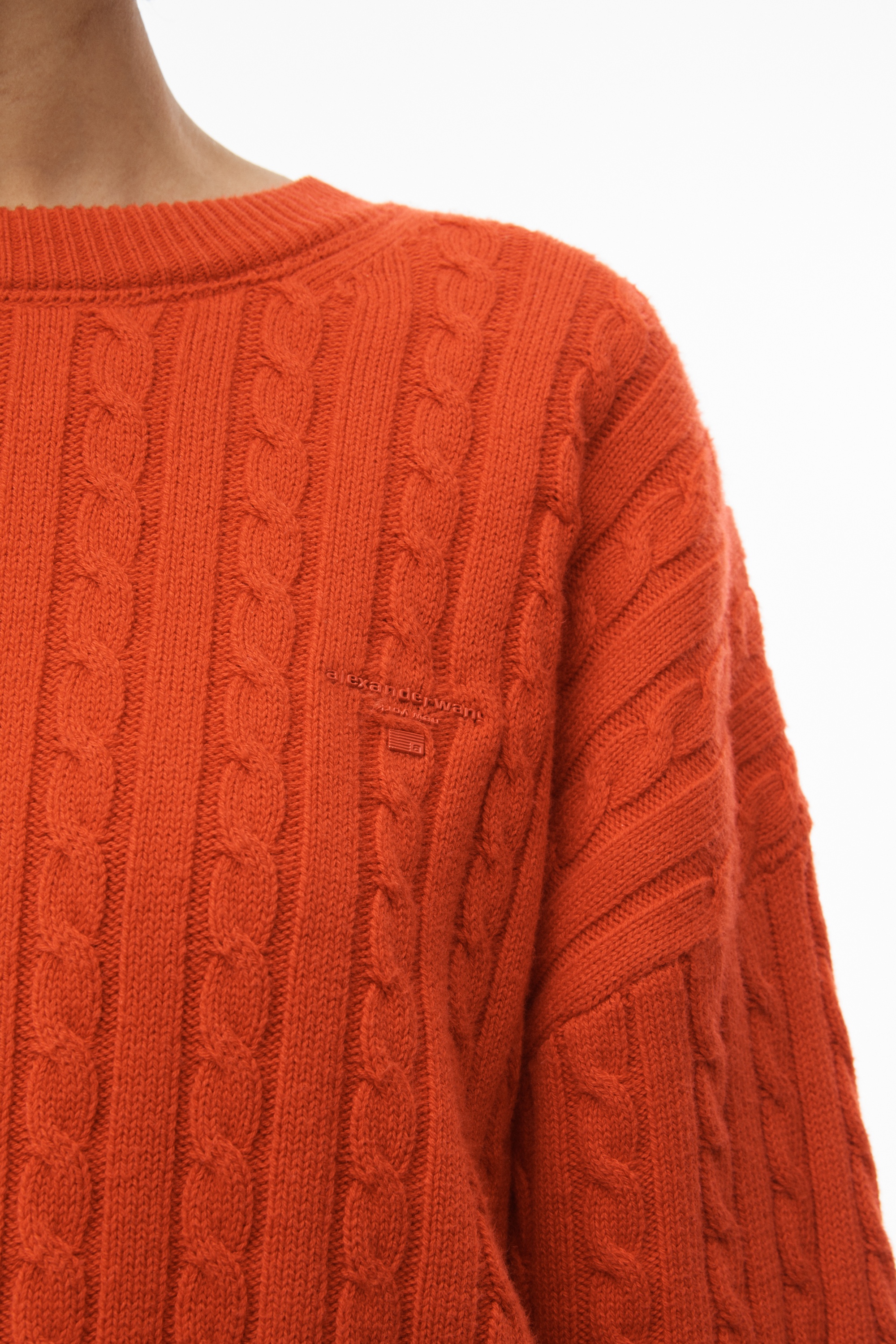 CABLE KNIT PULLOVER IN RIBBED COTTON - 3