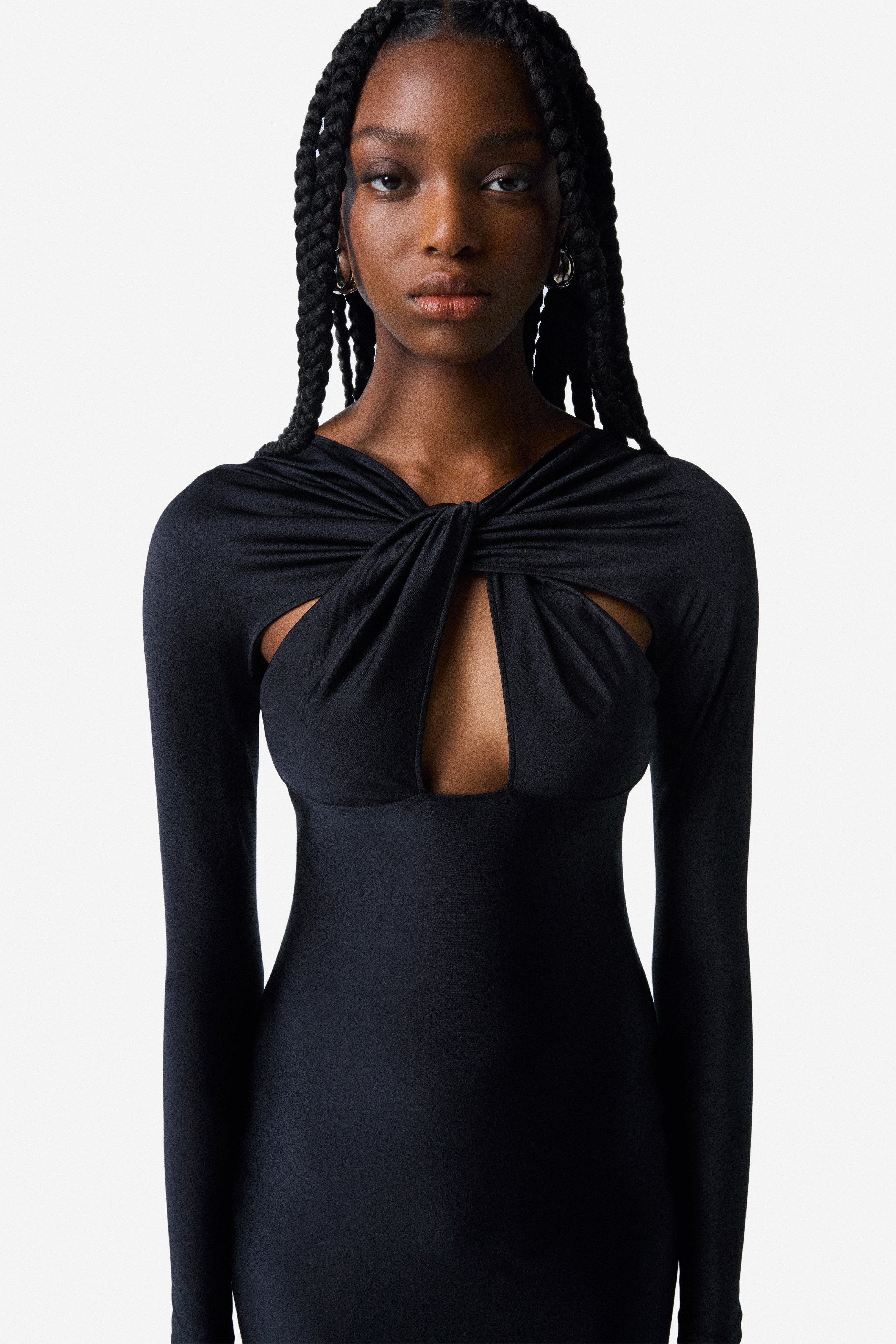 Twisted Cut-Out Jersey Dress - 1