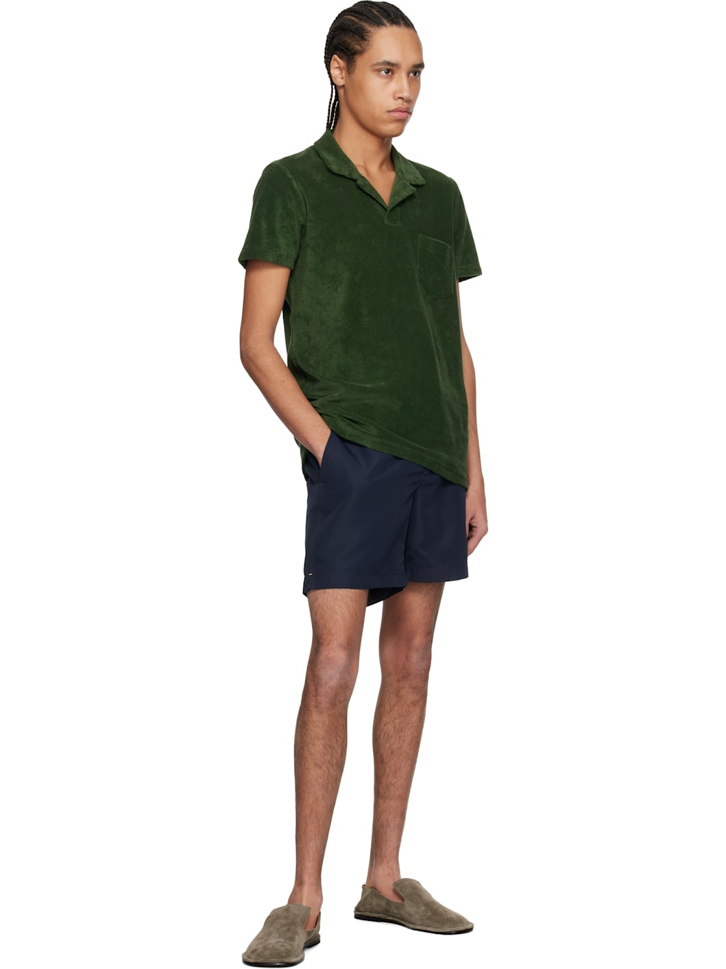 Green Terry Towelling Polo - 4